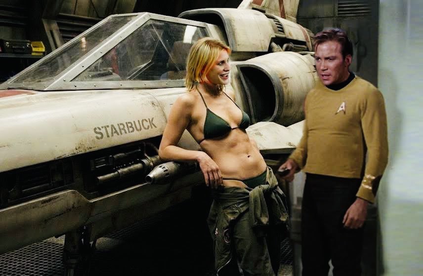 Kirk might have stumbled into the wrong hangar deck.  Then again, maybe not.