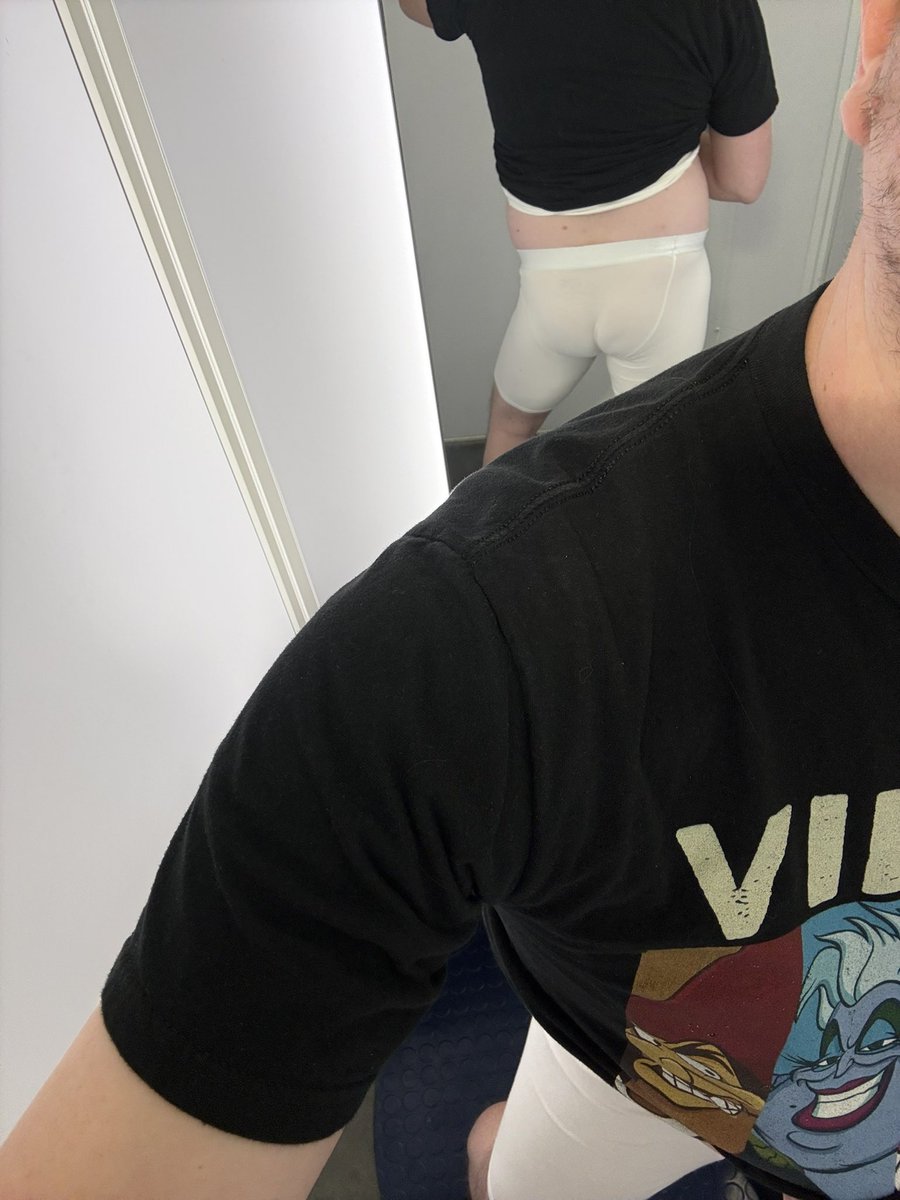 nate8724's tweet photo. When in a dressing room you take pics! Shows off my G’s really well. Feeling a bit villainy! My boyfriend got the more nsfw versions of these pics. https://t.co/TwCAydrR0c