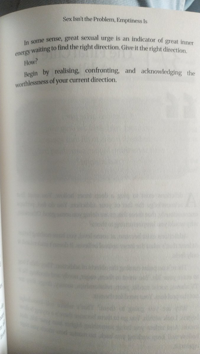 daretolive0365's tweet image. In some sense, great sexual urge is an indicator of great inner energy waiting to find the right direction. Give it the right direction.

How?

Begin by realising, confronting, and acknowledging the worthlessness of your current direction.

11/21Day 
#21dayoflearning
#APGita
#TWA