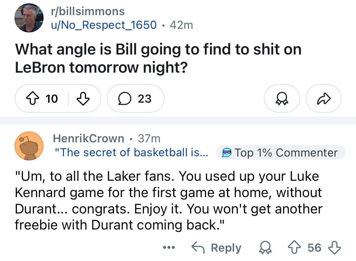 The r/BillSimmons Podcast tweet media