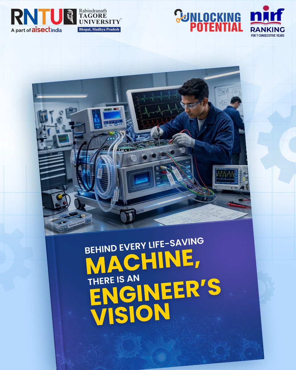 RNTUnivBhopal's tweet image. Behind every life-saving machine is an engineer’s vision — and it starts with the right education. ⚙️

Gain industry-ready skills with hands-on training, modern labs, and real-world exposure. 

Start your journey today and turn your ideas into impact. 🌍

#EngineeringLife