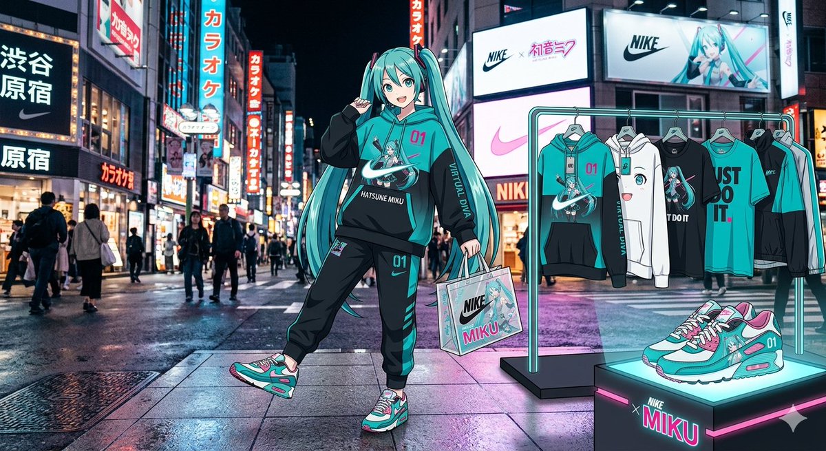 konata4prez2028's tweet image. @nikejapan @HatsuneMiku #aiart #concept #collab