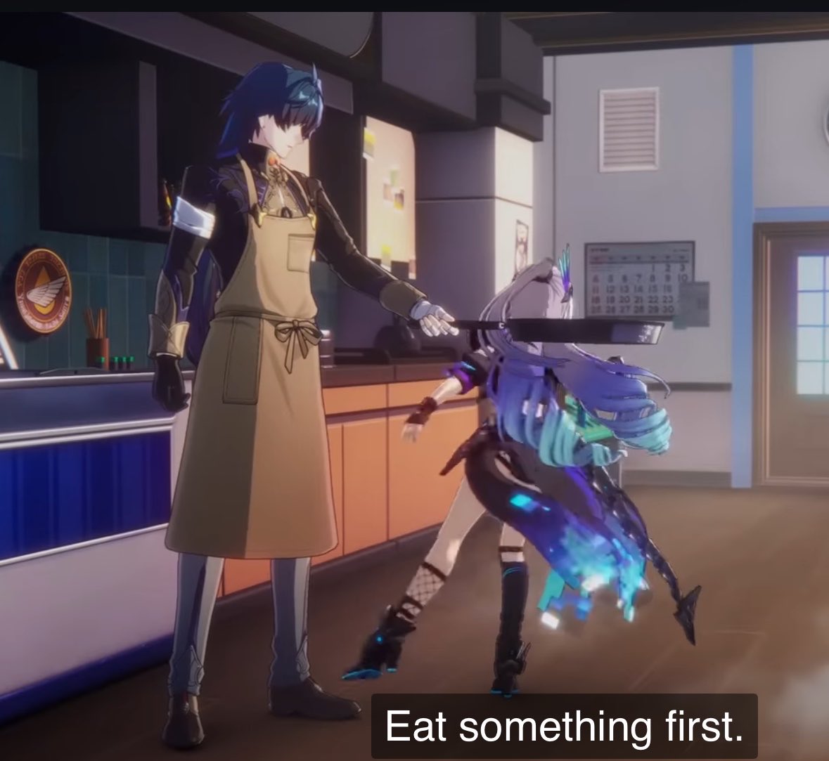 DAD BLADE WEARING AN APRON