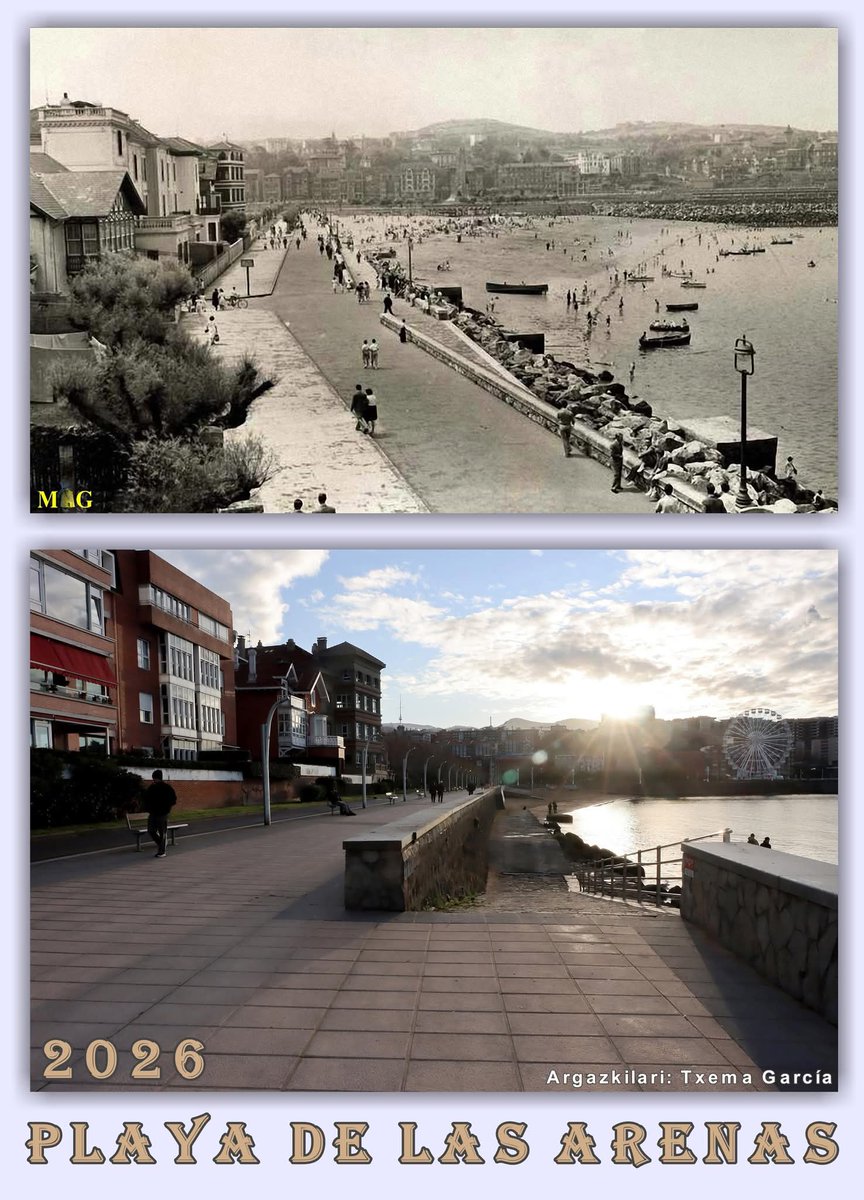 PNerval's tweet photo. 📸 AREETA, ATZO ETA GAUR: Areetako hondartza
📸 LAS ARENAS, AYER Y HOY: Playa de Las Arenas
©️Atzo: Memorias de Getxo (Getxoko Liburutegien Argazki Bilduma)
©️Gaur: Txema García (eskerrik asko!😀)
#fotosantiguas #ColecciónLocal #AyerYHoy #antzinekoargazkiak #atzoetagaur #areeta #lasarenas