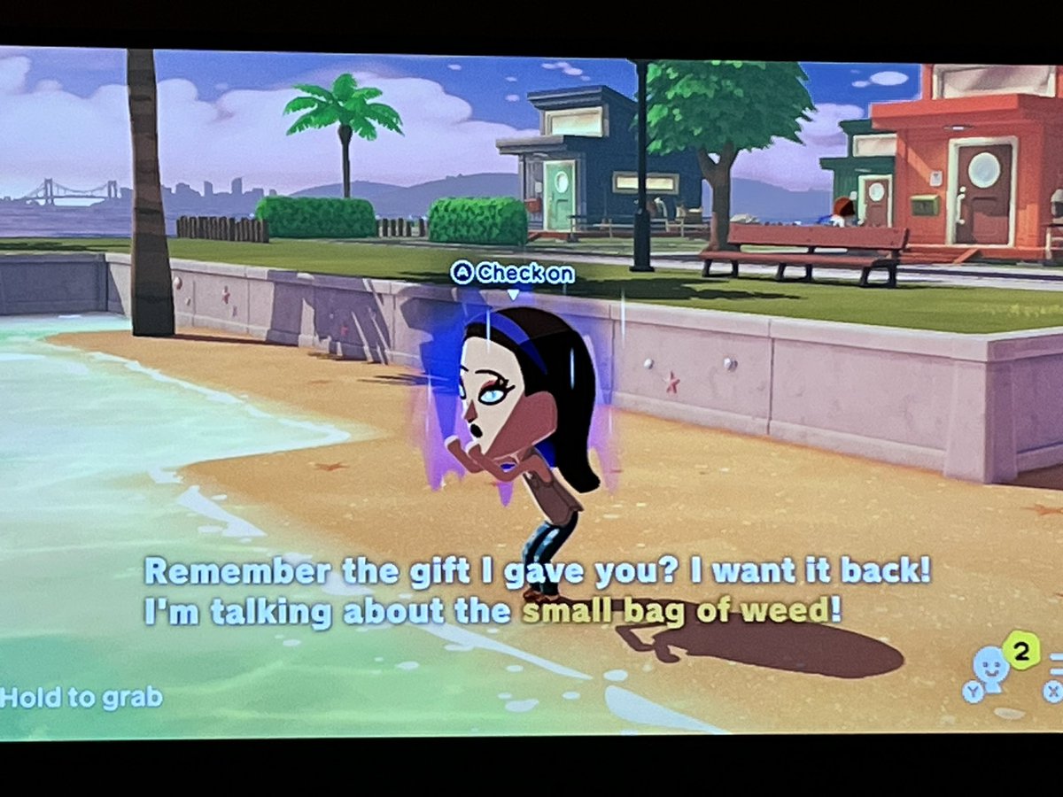 wizardhumping's tweet photo. I’ve been playing so much tomodachi life I had to take a break to touch grass https://t.co/DZSQovOhZj