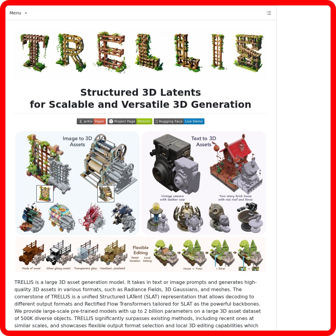 kadiruludag's tweet photo. 3D MODELLEMEDE YAPAY ZEKA DEVRİMİ DEVAM EDİYOR.

Microsoft TRELLIS; text veya image promptlarını alıp, saniyeler içinde mesh, Gaussian veya Radiance Field formatında 3D objeye dönüştürüyor. 2 milyar parametreye sahip bu model, şekil ve doku detaylarında şu ana kadarki en iyi sonuçlardan birini veriyor.

3D tasarım süreçlerinizde verimliliği artırmak istiyorsanız bu repo tam size göre. İncelemek ve kullanmaya başlamak için repoyu ilk yorumda paylaştım.