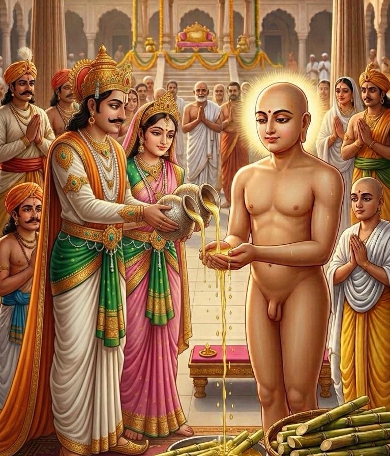 anamikamber's tweet photo. आज का पावन दिवस जैन धर्म के इतिहास में अत्यंत गौरवपूर्ण है। प्रथम तीर्थंकर भगवान आदिनाथ ने छह माह के कठोर तप और उपवास के पश्चात आज ही के दिन पारणा किया था। यह दिन हमें संयम, त्याग और तपस्या की महान परंपरा की स्मृति कराता है। ऐसे पुण्यप्रद अवसर पर समस्त संसार को मंगलमयी शुभकामनाएँ।