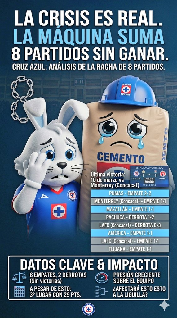 lord_azul's tweet photo. El ciclo de Larcamón en Cruz Azul está acabado.
❌ Eliminados de Concachampions.
❌ Empate amargo ante Xolos y abucheos en casa.
❌ Estadio vacío: la afición ya abandonó al equipo.
❌ Sin identidad: se perdió la esencia de juego que se logró con Anselmi.
#CruzAzul #FueraLarcamon https://t.co/NvumVfZMSn