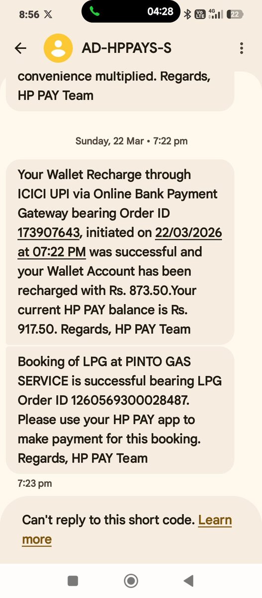 GautamJ009's tweet photo. I placed my booking on March 22nd—that was today! 29 days have passed, yet I still haven't received the delivery. What exactly is going on here? It seems like the whole operation is a sham; you can get it instantly on the black market for 3,000.
#Hindushtanpetroleum #Hpcl https://t.co/fS4MT5ZTTP