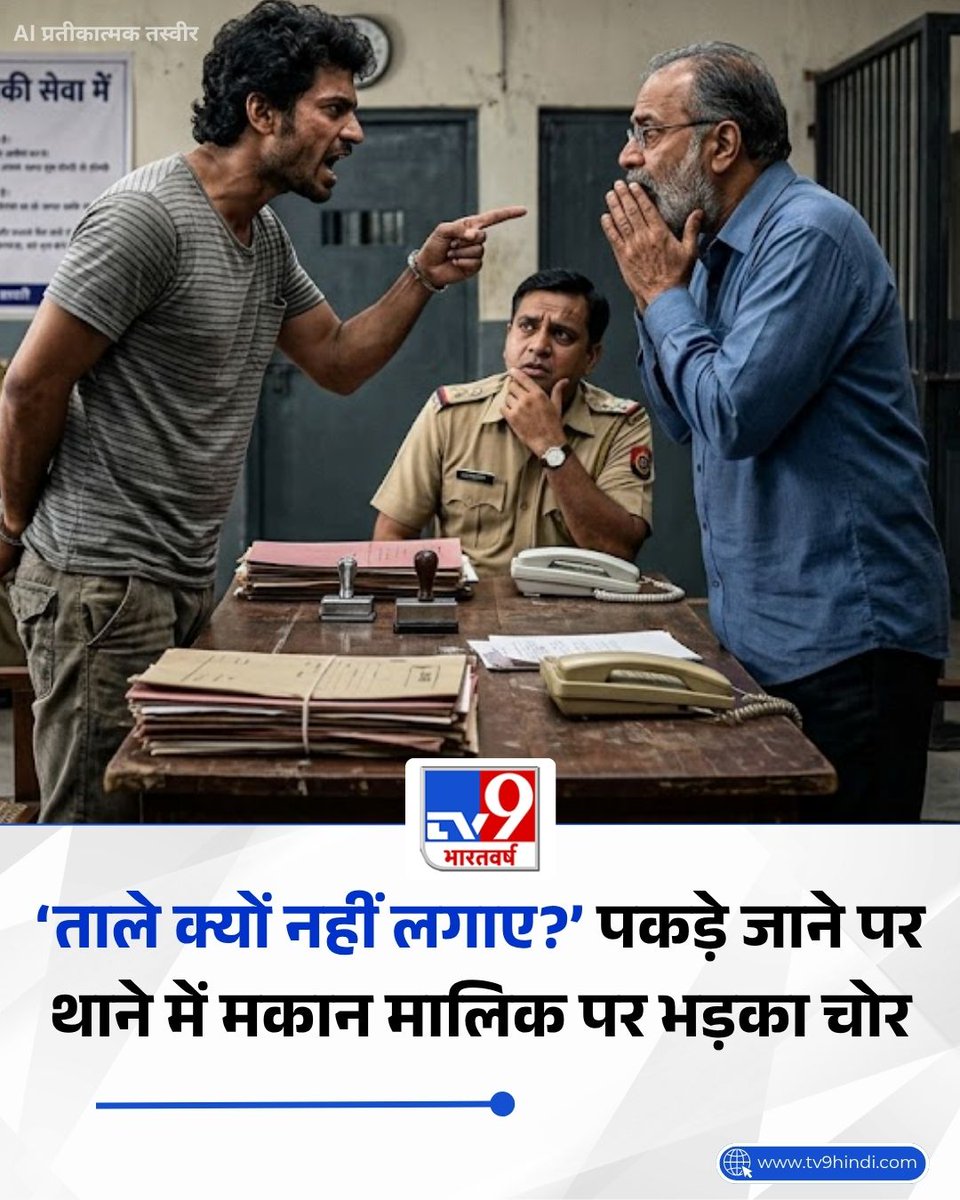 TV9Bharatvarsh's tweet image. वाराणसी में ₹40 लाख की चोरी के बाद पकड़े गए चोर ने मकान मालिक को ही फटकार लगा दी. थाने में आमना सामना होने पर चोर ने पूछा, "जब इतने कमरे बनवाए तो ताले क्यों नहीं लगाए?"

पूरी खबर- tv9up.com/cities/varanas…

#UttarPradesh #Varanasi #Police #Theft #TV9Card