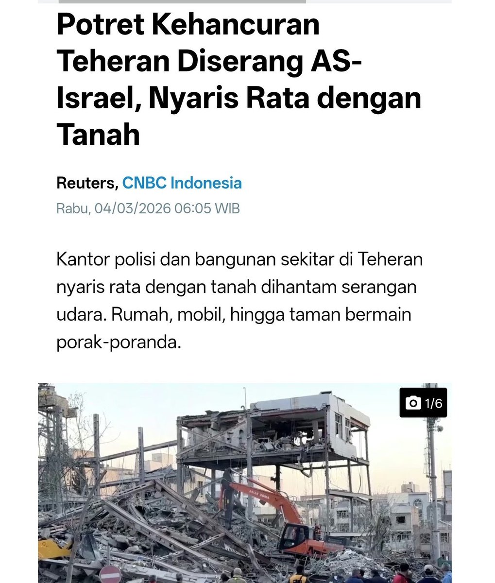 AyaniMel's tweet photo. Kasihan banget Iran sudah menyerah kalah perang lawan Israel, imam besarnya mati, dan gudang rudal bawah tanahnya hancur semua sehingga ga punya uang lagi karena ga bisa ekspor minyaknya! https://t.co/Gn4yysT6nk