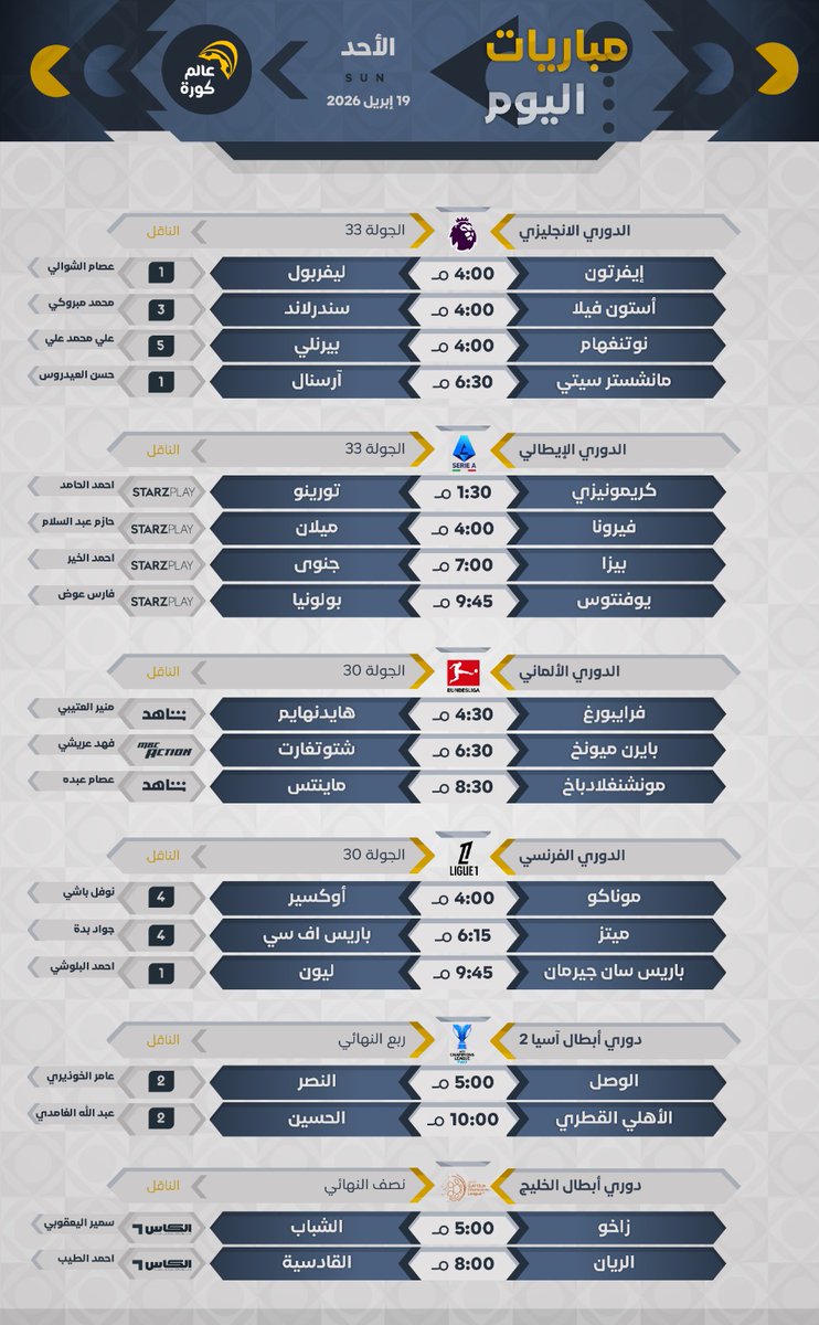 مباريات اليوم ® tweet media