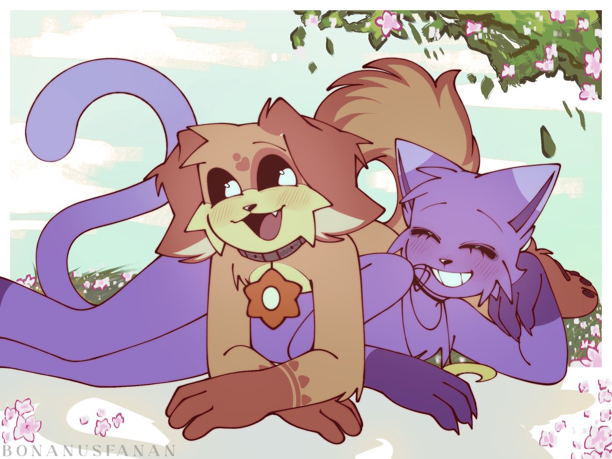 BonanusFanan's tweet image. Spring Blossoms Love🌸🍃
#SmillingCritters #Poppyplaytime #catnap #dogday #daynap