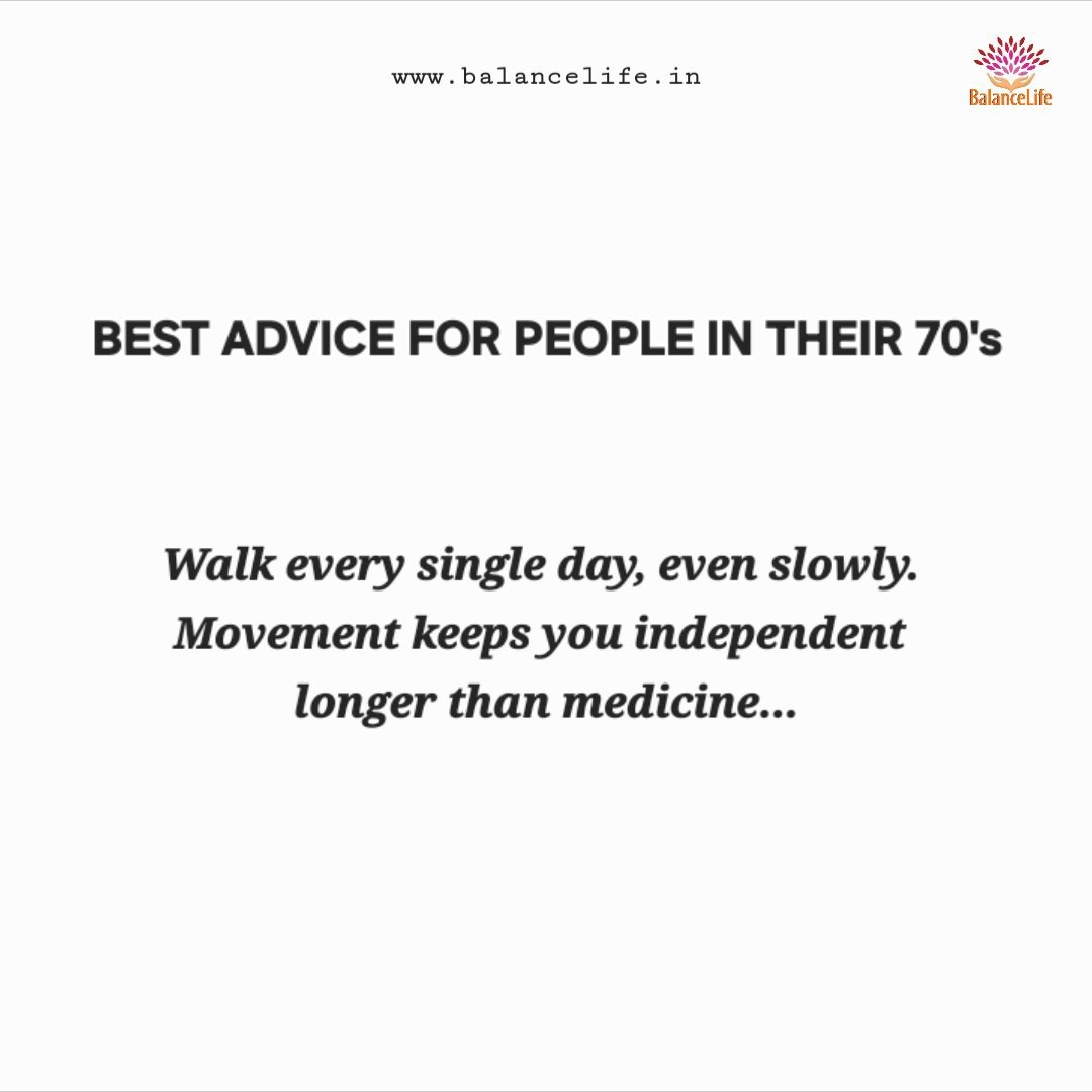 monitpahwa's tweet image. BEST ADVICE FOR PEOPLE IN THEIR 70's
Walk every single day, even slowly. Movement keeps you independent longer than medicine...
#bestadvice #walkeverysingleday #movementisindependence #longerthanmedicine #monitpahwa #balancelife.in