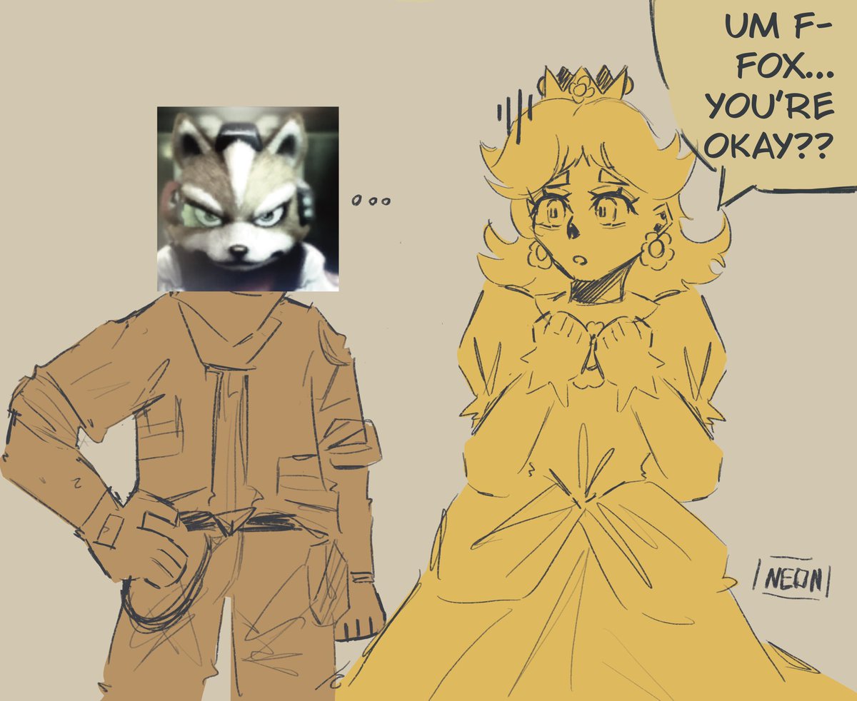 NeonRey_art's tweet image. Probably how it ended up with their convo lol #starfox #supermario #tomodachilife