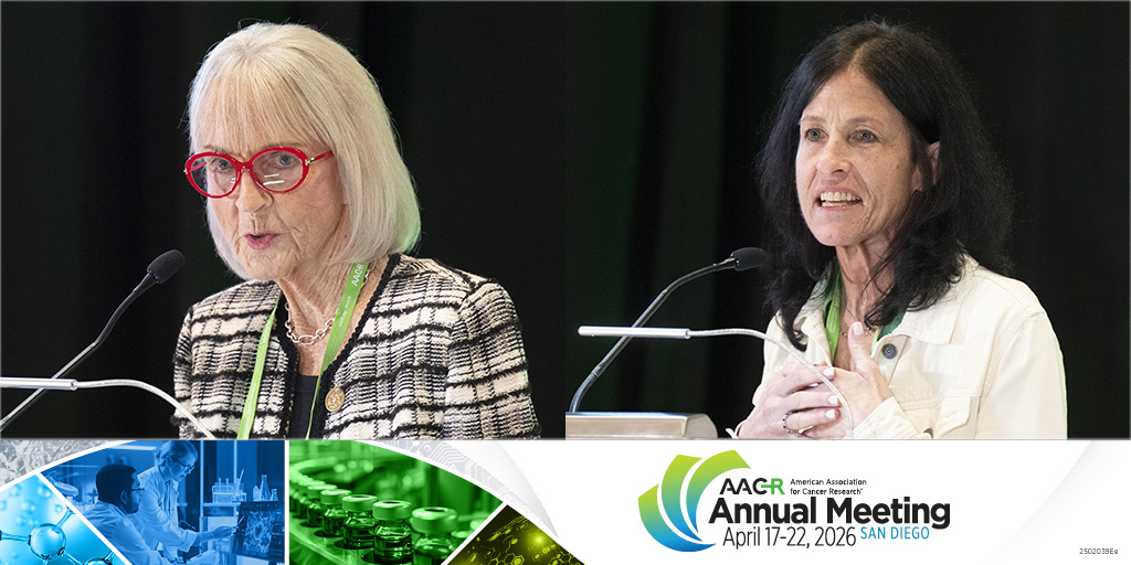 AACR's tweet photo. Dr. Ann Barker and Jill Feldman address the participants in the AACR Scientist<–>Survivor Program® at Patient Advocate Dinner. @jillfeldman4 #AACRSSP #AACR26 https://t.co/TaHbkMvO9C