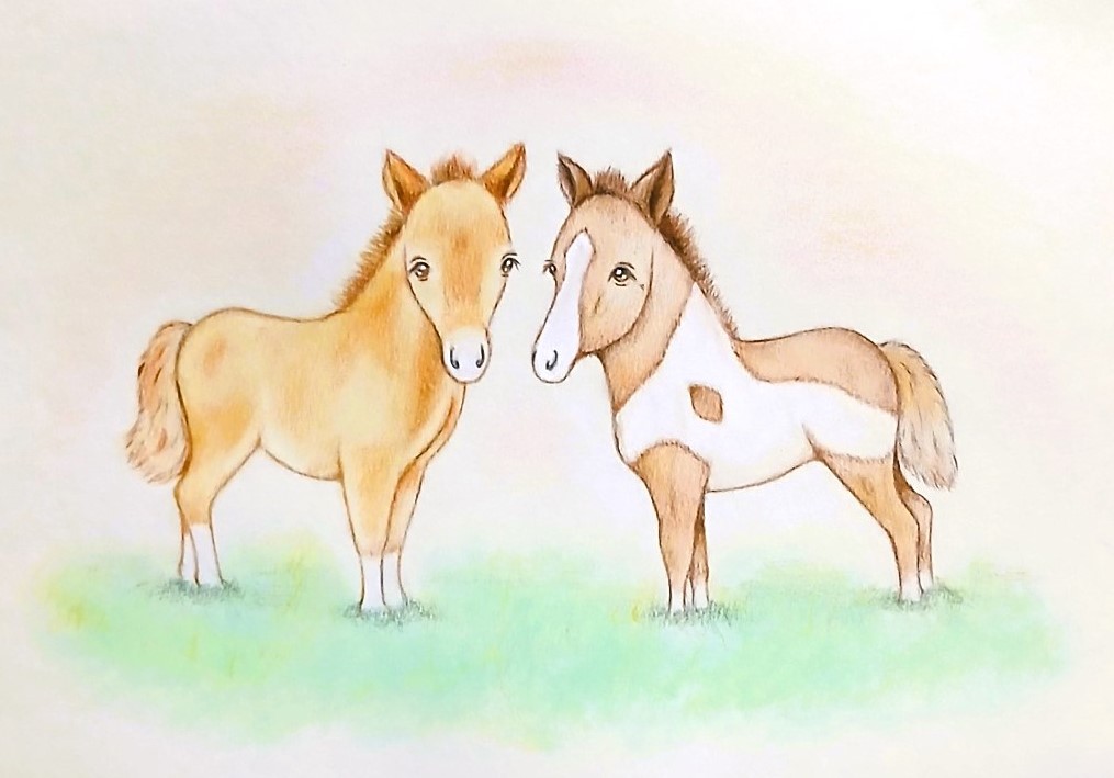 cocoloyaroom's tweet photo. ミニチュアホースとポメラニアンのイラストです。みんな仲良く。
#ミニチュアホース
#ポメラニアン
#cocoloya https://t.co/dTA9YWnu2z