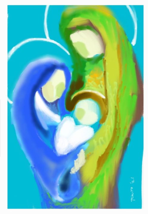 Prof_Tonio's tweet photo. Art of the Day! "Holy family". Buy at: https://t.co/SxFbeVlBsL https://t.co/NrZqgAzAYd