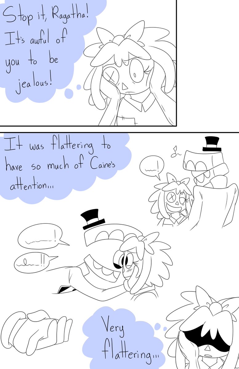 HeltheHatter's tweet image. Jealousy in my Assistant Ragatha AU (1/2) #TADC #bowtie #tadccaine #tadcragatha