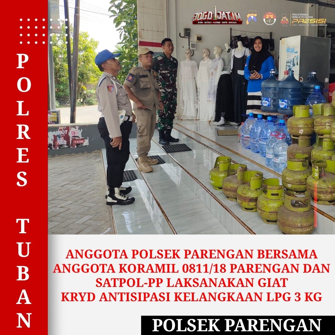 PParengan74451's tweet image. Anggota Polsek Parengan bersama anggota Koramil 0811/18 Parengan dan Satpol-PP laksanakan giat KRYD antisipasi kelangkaan LPG 3 kg. 

@divisihumaspolri
@humaspoldajatim
@polisi_indonesia

#polisi #polisiviral #polisijatim #viralindonesia #polri #polripresisi #polisiindonesia