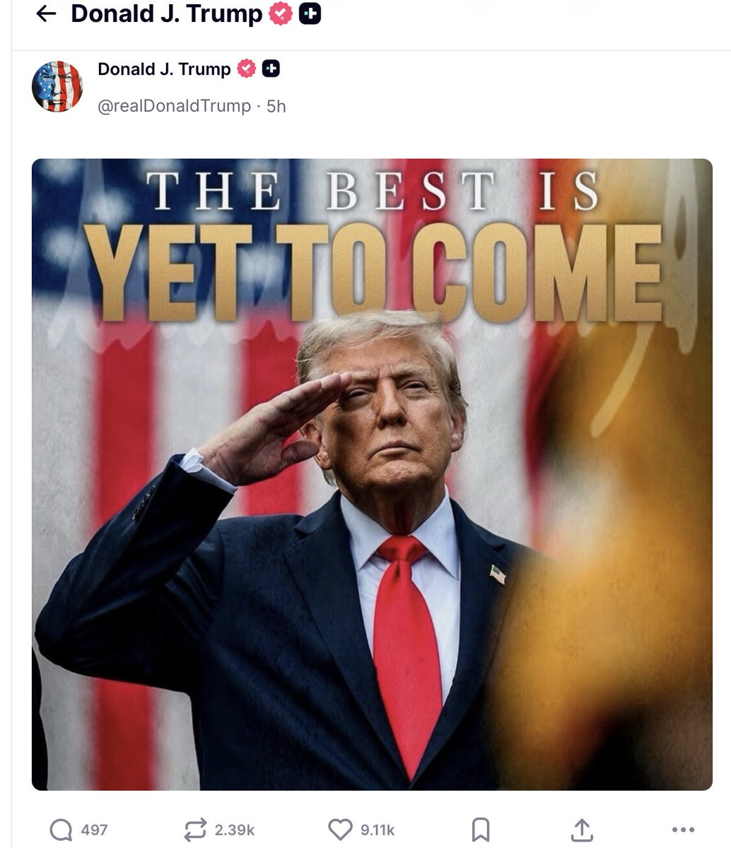 TwilightDewy's tweet image. #BREAKING: 🇺🇸 Trump drops a bold line on Truth Social:

The best is yet to come

#Trump #USA