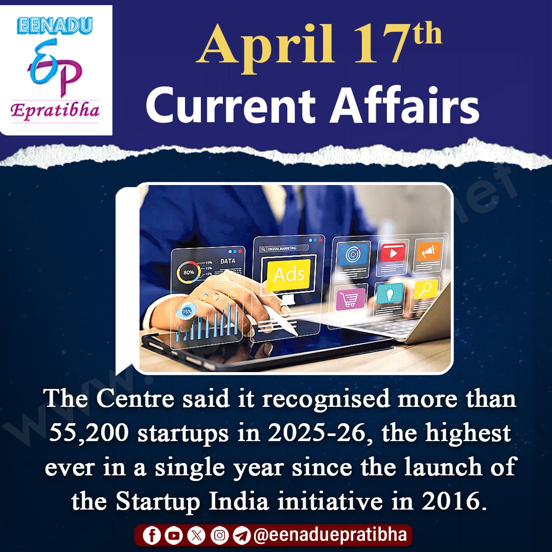 eenaduepratibha's tweet image. April 17th Current Affairs
visit: epratibha.net                                                                 #Harivansh #startup #rail #ftm #bronze #APSEC #centralgovernmentjobs #appsc #upsc #tspsc #police #ssc #eenadu #epratibha