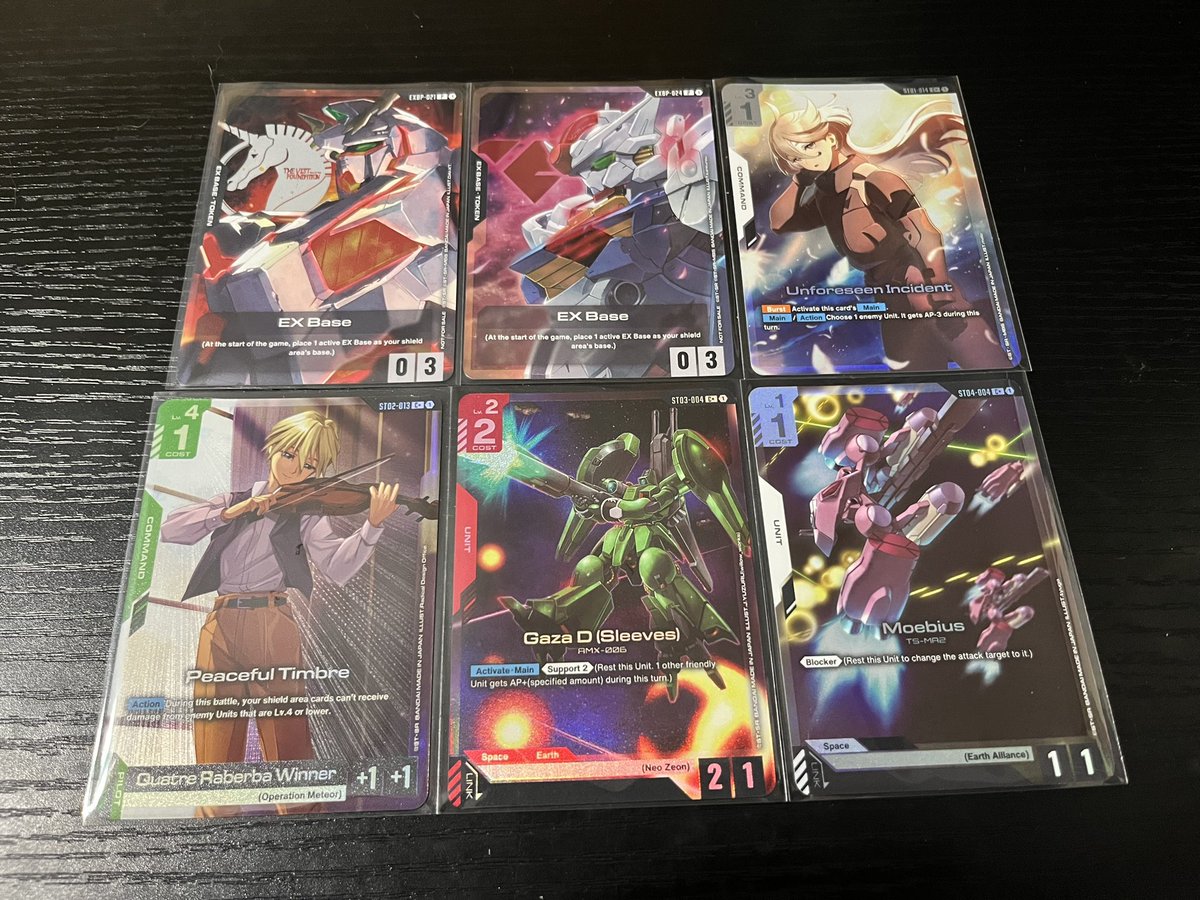 cak85's tweet image. #HobbyStreak 2026 #day108 went to my first of 3 Starter Deck Battles event. They only had half of their capacity show up so we each got two of the EX bases and were able to buy extra ST decks! #TCG #Gundam #GundamCardGame #CCG
