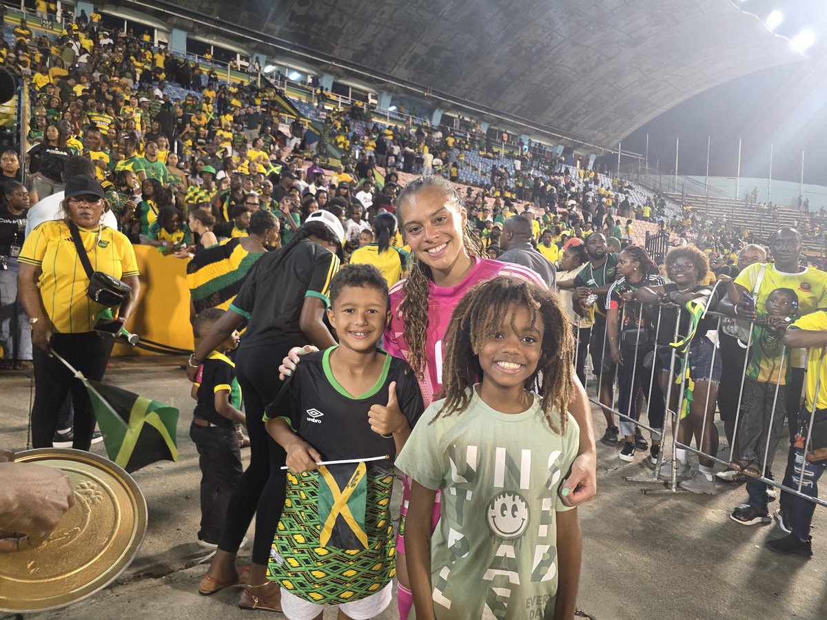 kaminajsmith's tweet photo. So proud of our #ReggaeGirlz !! Well done Guyana - your goalie was on form! but the Girlz were on 🔥 and give us a solid 2 ❤️ Great match and great energy @jff_football - can we please keep the love going for them?! My nephews are full fans btw - I am now their official photographer ! 📸 🇯🇲🖤💚💛