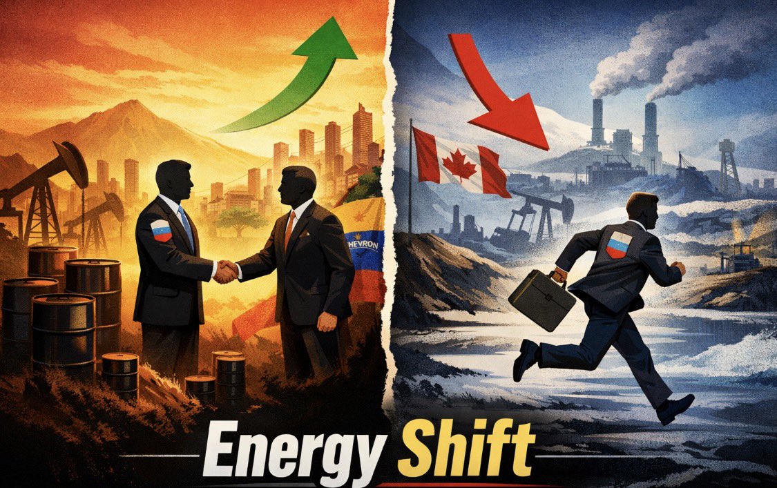 1981Descartes's tweet image. Chevron has officially fully divested from Alberta. 
The message is clear: They’d rather take their chances in Venezuela than navigate the current Canadian investment climate. A massive blow to the sector.
#Oilsands #Alberta #MarkCarney #EnergySecurity #Investment