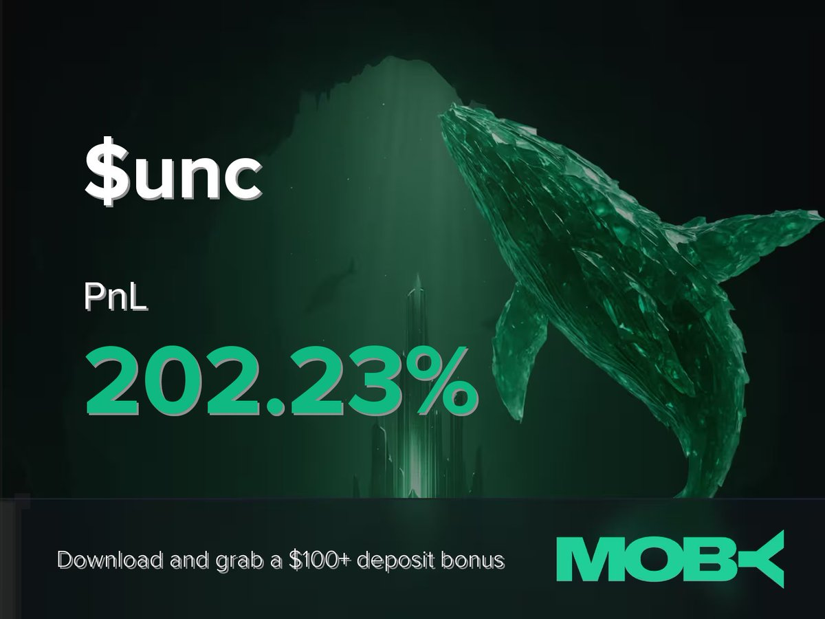 whalewatchalert's tweet image. Win Alert 📈

A trader on Moby Mobile just closed a position of $unc with a PnL of +202.23%.

unc has been trending on Moby since $747.04K MC. Currently sitting at $6.2M MC.