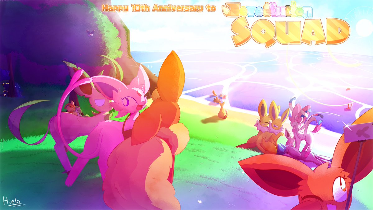 Hiela_X's tweet image. HAPPY 10TH ANNIVERSARY TO EEVEELUTION SQUAD AAA
#pokemon #beach #eevee #pokemonmisterydungeon #fanart #nintendo #espeon #umbreon #jolteon #vaporeon #flareon #glaceon #leafeon #sylveon #eeveelutionsquad #anniversary #eeveelution #celebration #ampharos #luxray #hydreigon #shiny