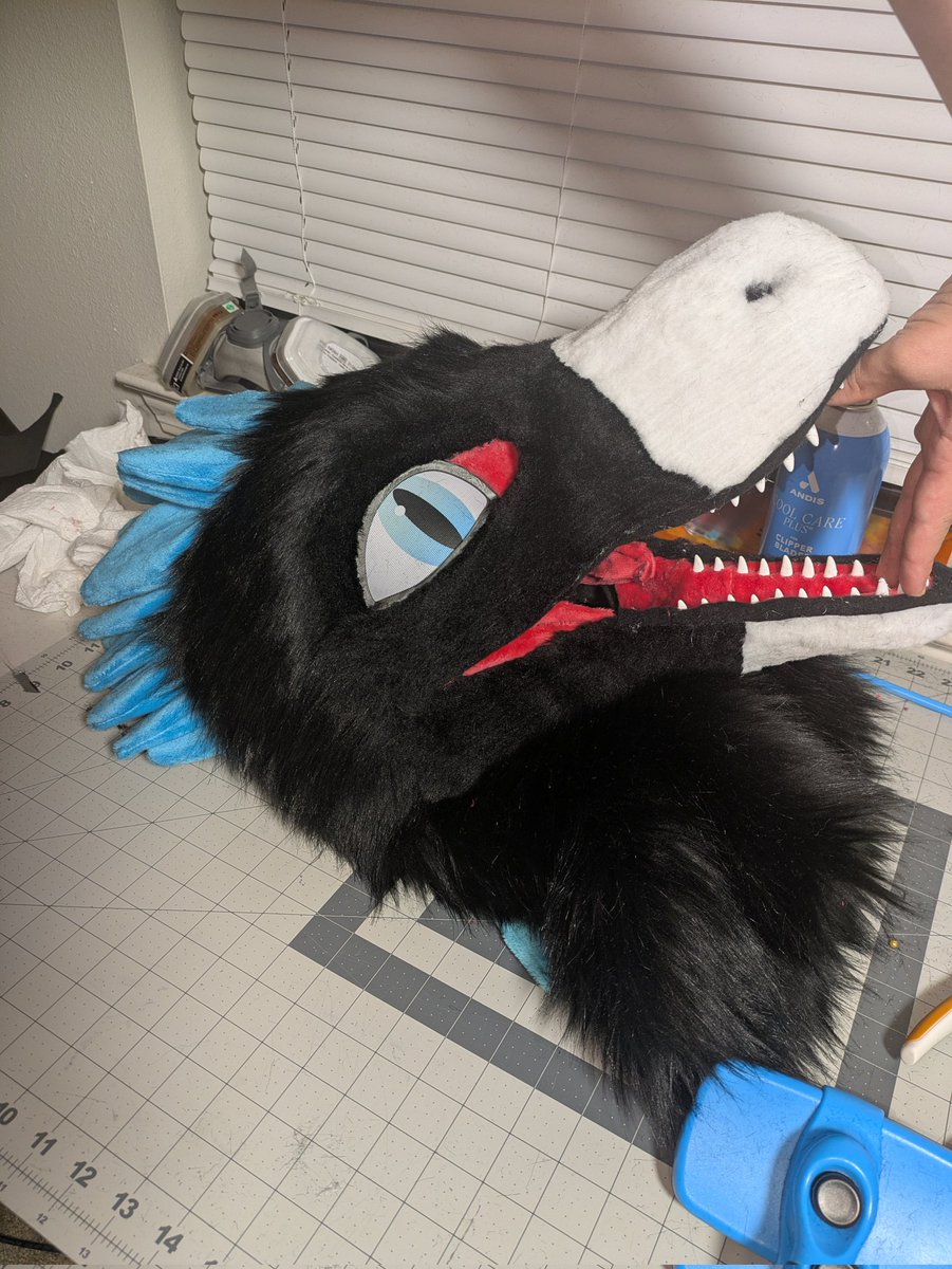 NovaDaShep's tweet image. Look at this pretty raptor! I'm so proud of this and how it turned out! I can't wait to bring Aurora out for FWA and future cons! 

#fursuit #raptor #dinosaur