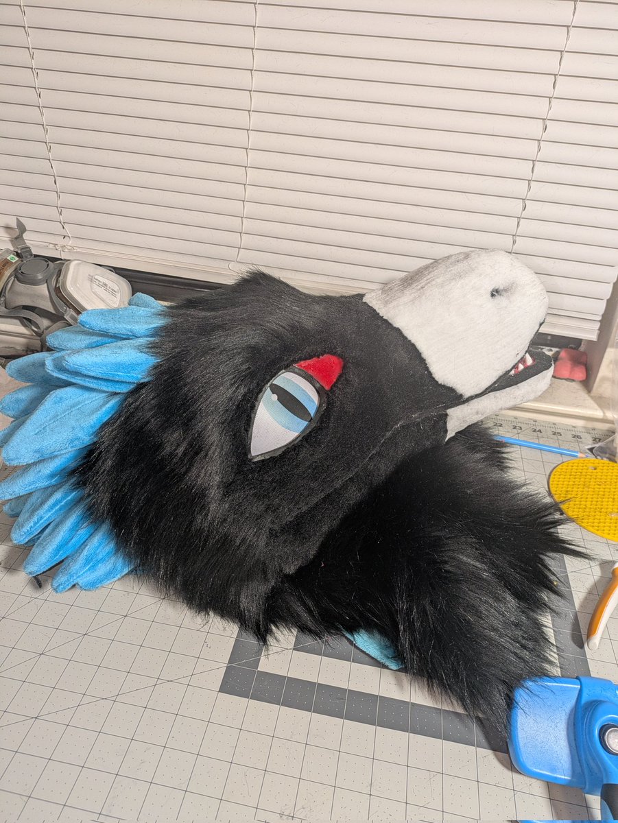 NovaDaShep's tweet image. Look at this pretty raptor! I'm so proud of this and how it turned out! I can't wait to bring Aurora out for FWA and future cons! 

#fursuit #raptor #dinosaur