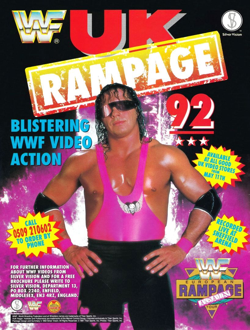 WWFWrestling1's tweet image. On this day in 1992: WWF's UK Rampage took place at the Sheffield Arena, Sheffield, England. 🇬🇧 #WWF #WWE #Wrestling #BretHart