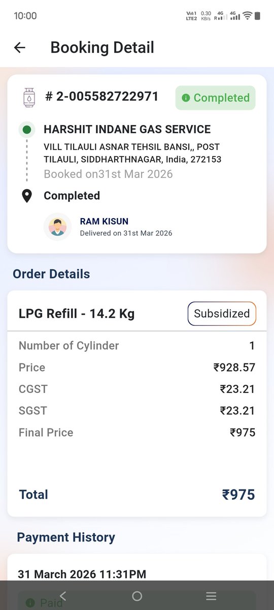 viar_hr's tweet photo. @IndianOilcl I have not booked any cylinder for last one month yet there was a booking done and completed on 31 March on its own. Now I need to refill but not able to do so till 16 May.
Kindly take the cognizance or please let me know how to get the refill. https://t.co/V8QO2LCpWH