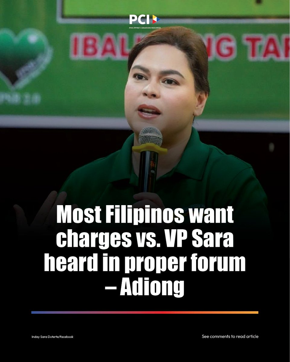 PCInews_X's tweet image. 🇵🇭 READ  |  House of Representatives Committee on Suffrage and Electoral Reforms Chair Zia Alonto Adiong of Lanao del Sur said on Saturday that the recent OCTA Research survey showing majority of Filipinos..

#PCINews #Philippines #VPSD #SaraDuterte