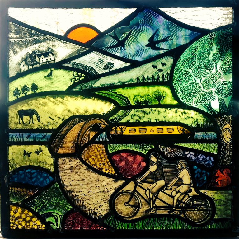 womensart1's tweet image. Harriet Love, contemporary stained glass artist #Womensart #Sunday