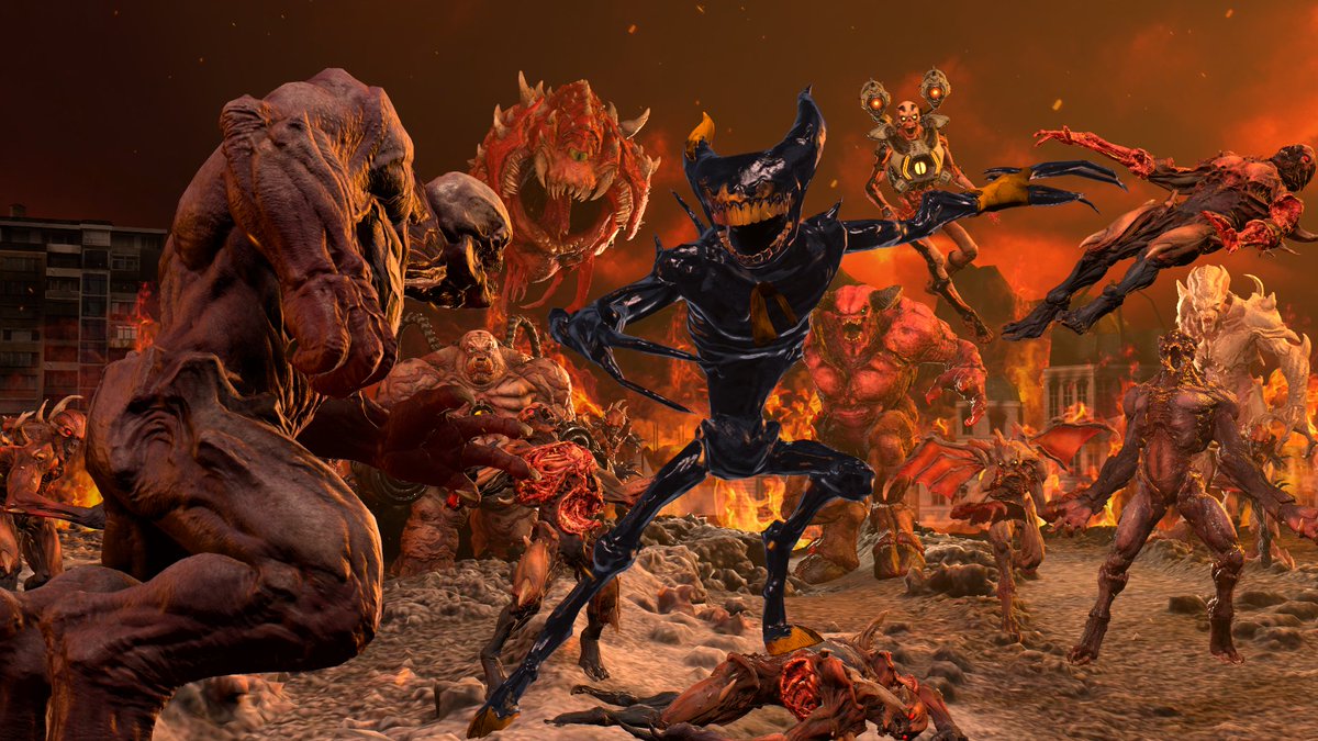 BDoomguy59967's tweet image. My neuro divergency about the two games that i love the most drove me to do this and i was a bit shy to show these but here they are 
#BENDY #DOOM #SFM #3D