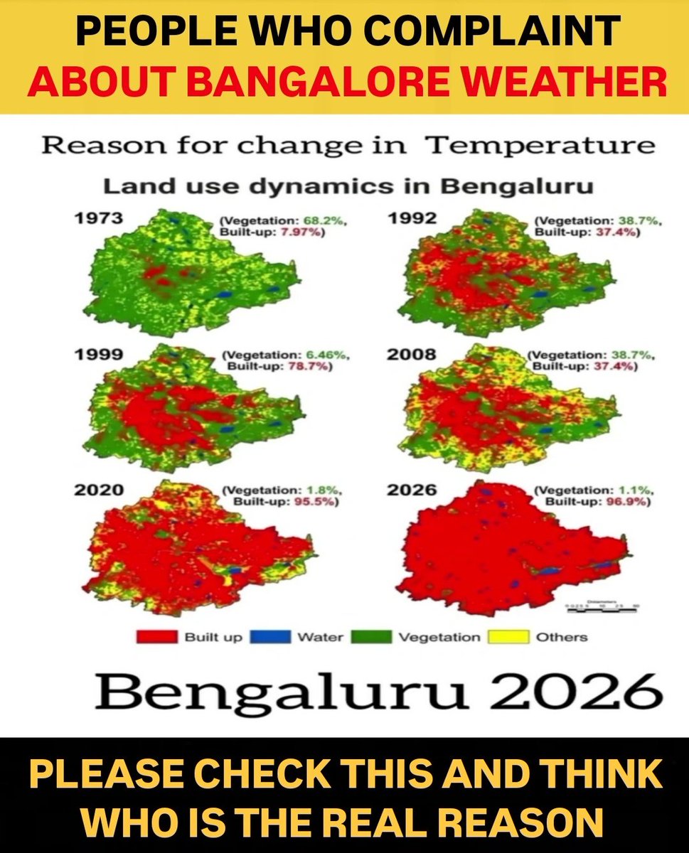 karnatakaportf's tweet image. It’s not nature we are the real reason behind Bengaluru’s rising heat
#bengaluru #bangalore #summer