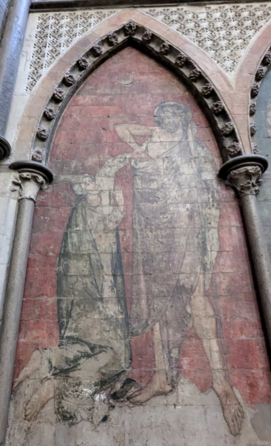 Jim73131158's tweet image. In the Orthodox Church today is Antipascha, also known as Thomas Sunday. 

​Although this fresco is from Westminster Abbey in London, the story is the same about Thomas seeing  Jesus' wounds.

#thomassunday #westminster