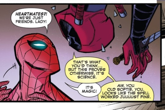 lyson_pain's tweet image. Just a reminder on this Sunday that #SpiderMan is canonically, proven by a magic spell, to be Deadpool's HEARTMATE. The spell was meant to summon DP's wife (at the time) Shiklah, but alas, Spidey is summoned because #Deadpool is down bad for Spidey and that's in 616 #spideypool