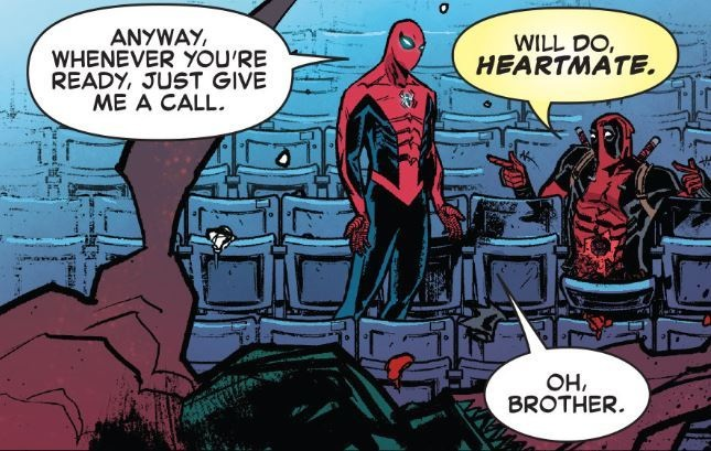 lyson_pain's tweet image. Just a reminder on this Sunday that #SpiderMan is canonically, proven by a magic spell, to be Deadpool's HEARTMATE. The spell was meant to summon DP's wife (at the time) Shiklah, but alas, Spidey is summoned because #Deadpool is down bad for Spidey and that's in 616 #spideypool