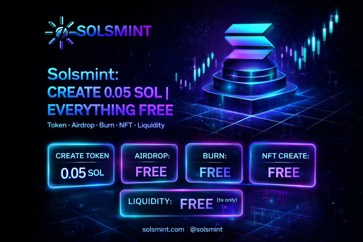 SubhanMali70906's tweet image. Stop paying $200+ for token tools
Create at 0.05 SOL
All tools free
Liquidity sent directly to Raydium — no platform fee
solsmint.com
#CryptoLaunch #TokenTools #SolanaCommunity #DeFi #Solsmint