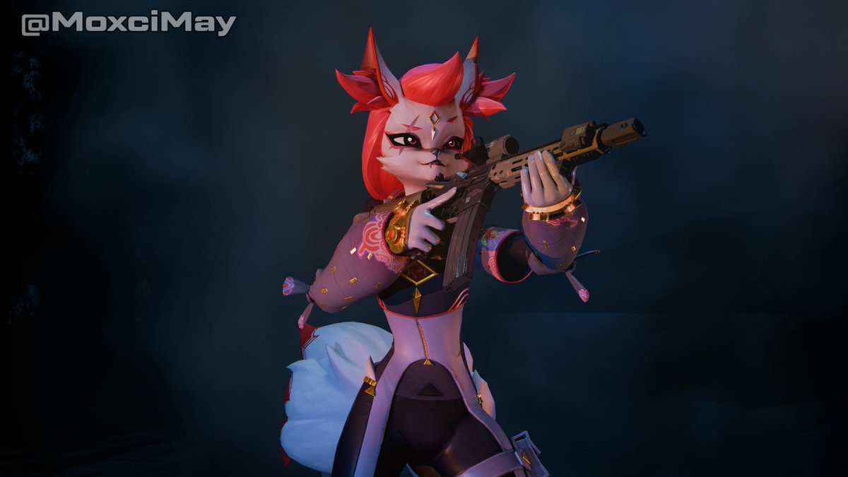 MoxciMay's tweet photo. Kimiko waiting for the game to start 🦊❤️

(Inspired by the multiplayer menu of Call of Duty Black Ops 7)
#KimimoFiveTails #Fortnite #FortniteArt #furry #FortniteFanArt https://t.co/uxj9DmpZJu