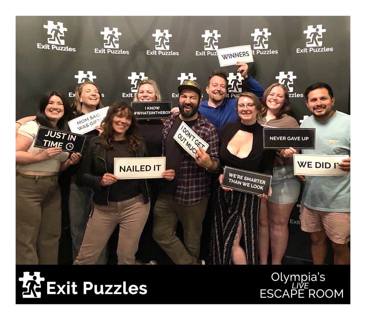 ExitPuzzles's tweet image. A fantastic ‘Double Escape’ 😃

Fantastic teamwork guys! Everyone worked really well together!

ExitPuzzles.com - Olympia Escape Room 

#EscapeRoom #EscapeRooms #Olympia #WashingtonState