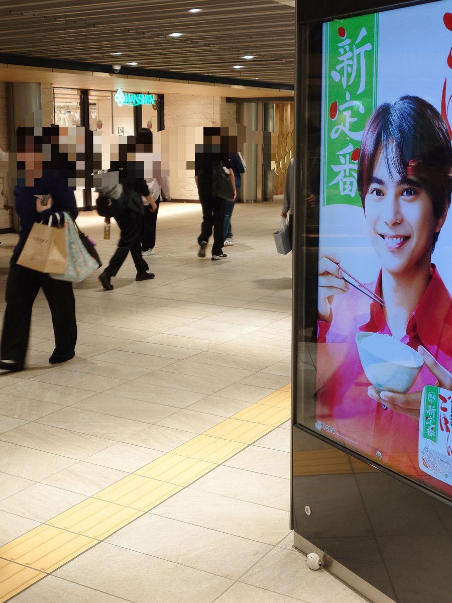 大阪梅田でシマエナガのような小鳥のマスコットぬいぐるみが阪神百貨店近くのデジタルサイネージエリアに落ちてたので、踏まれないように近くの柱に付近に置いております
落とされた方がいたらまた出会えますように…！