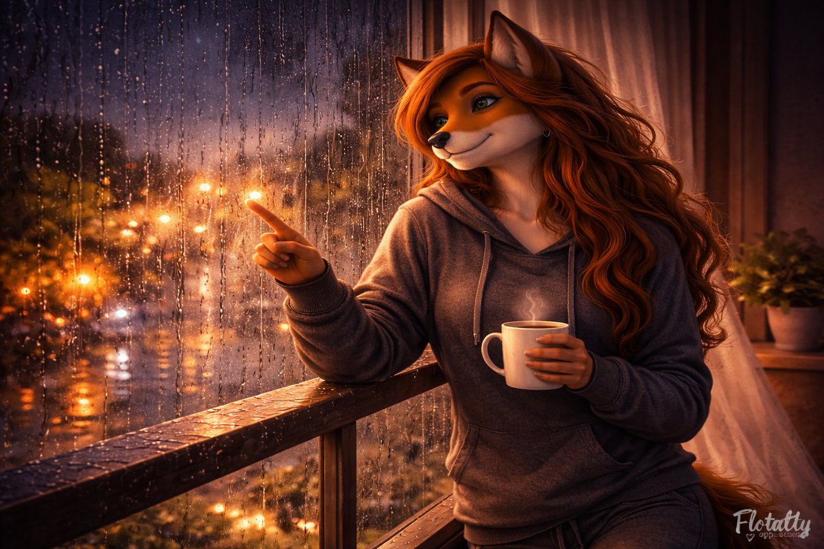 Raindrops trace the quiet night,
soft reflections, golden light.
Warm cup held, the world slows down,
peace is found in every sound.

Close your eyes, let calm remain —
do you find comfort in the rain? 🌧️🌙✨