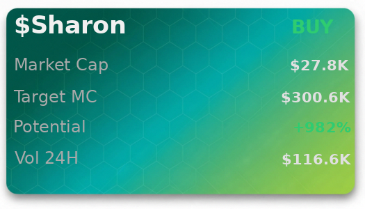 hnnbellahcene's tweet image. ran the check on @iScanLive 🚦 $Sharon green, target $300.6K, buy  

 #Solana #Memecoin #Crypto #Degen #PumpFun #AlphaCalls #SolanaMemeCoin