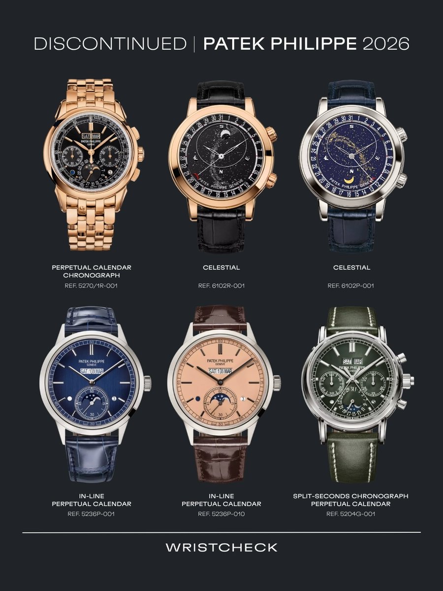 patekphilippe__'s tweet photo. Patek Philippe discontinued references https://t.co/mt5Vxc4VZW