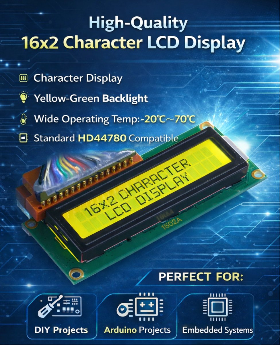 MaoshengDisplay's tweet image. Stop overpaying for LCD modules.
Buy directly from a real factory and get better price, stable quality, and full customization support.
Our 16x2 Character LCD is ready for bulk orders:
#FactoryDirect #OEMManufacturer #LCDModule #1602A #ElectronicsSupplier #B2BDeals
